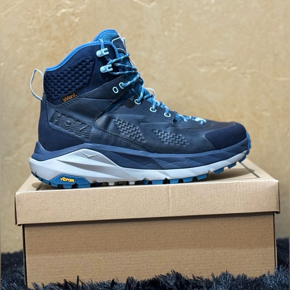 Hoka Womens Kaha GTX Trekking Hiking Boots Gore-Tex Lightweight Navy Blue - Picture 3 of 10